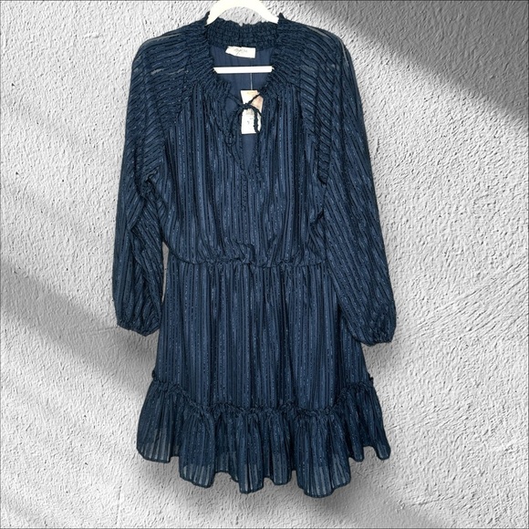 A Beautiful‎ Soul blue prairie style dress 
Ruffle hem Size X 10/12 NWT Arula - Picture 1 of 15